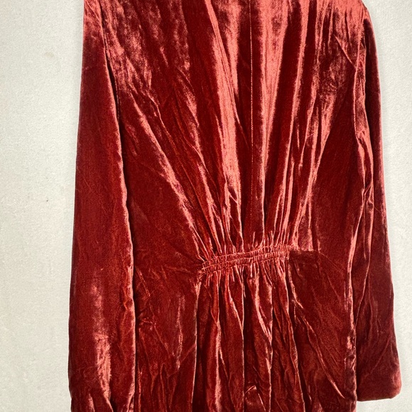 Free people burnt orange rust crush velvet woman's one button jacket sz MED - Picture 9 of 13